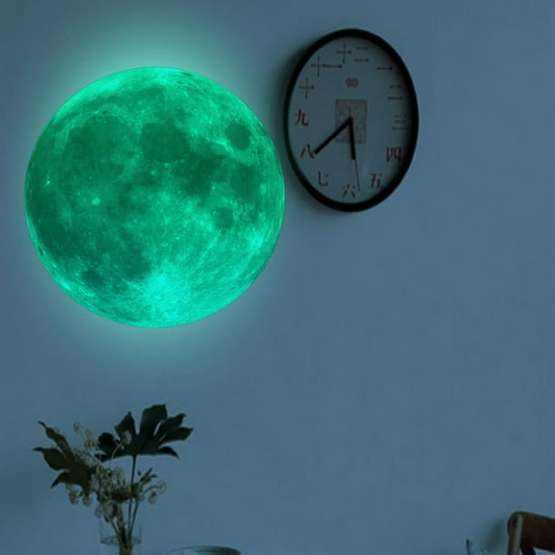 30cm Luminous Moon 3D Wall Sticker for Kids Room Living Bedroom Decoration Home